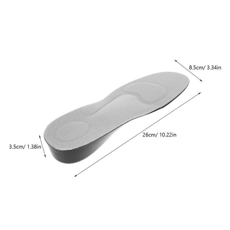 Grey Shoe Insoles For Women Height Increase 3 5cm With Arch Support EU 34 40 - Image 3