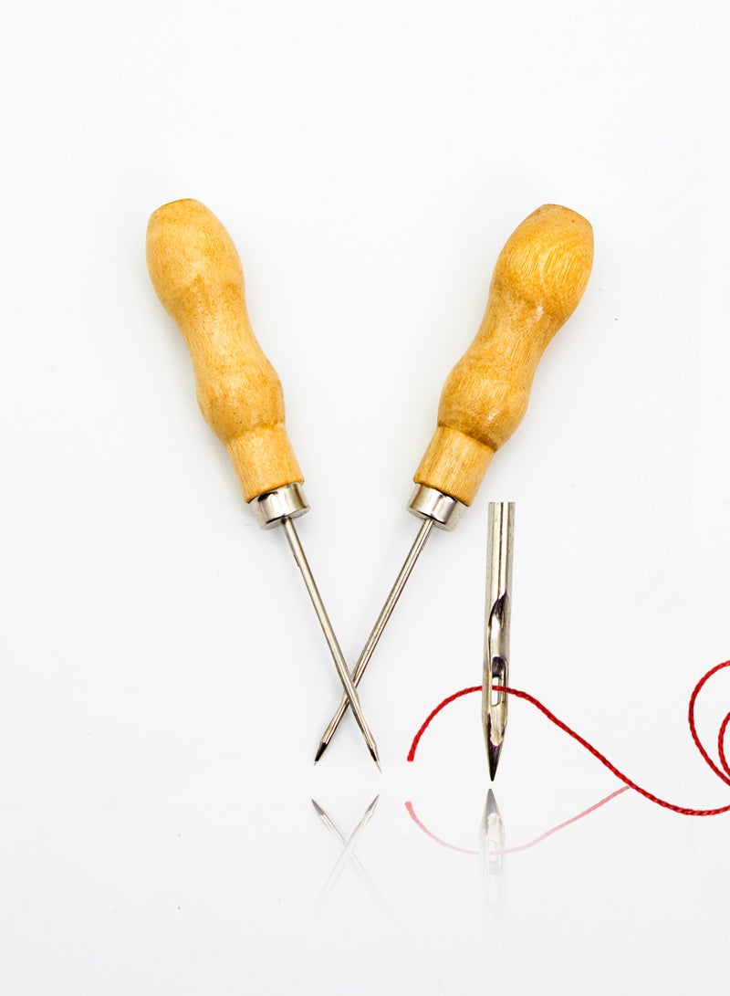 6 Pieces Canvas Leather Sewing Needle with Hardwood Handle - Image 1