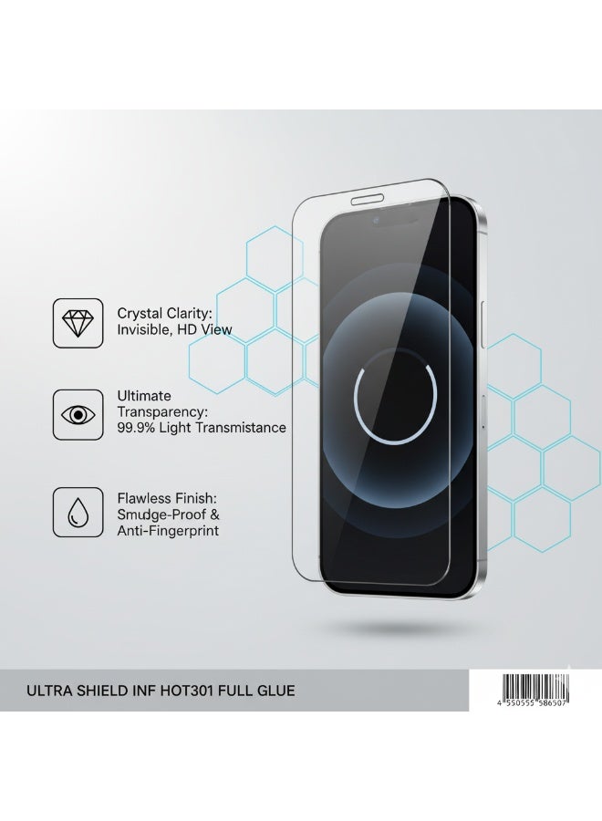 واقي شاشة لهاتف iPhone 12 Pro مصنوع من الزجاج المقوى، شفاف عالي الدقة، مضاد للخدش، مناسب للحافظة، سهل التركيب - Image 3