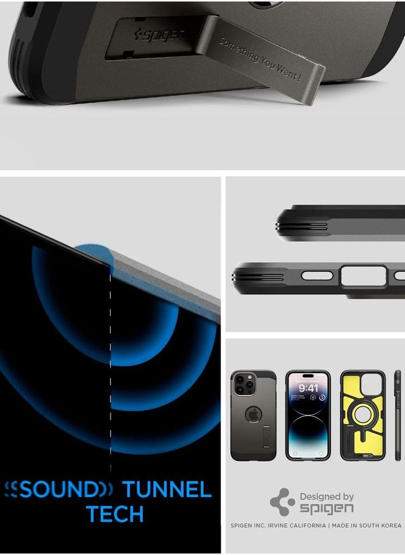 Spigen Tough Armor Magfit iPhone 14 Pro Case Cover with MagSafe - Gunmetal  - Image 3