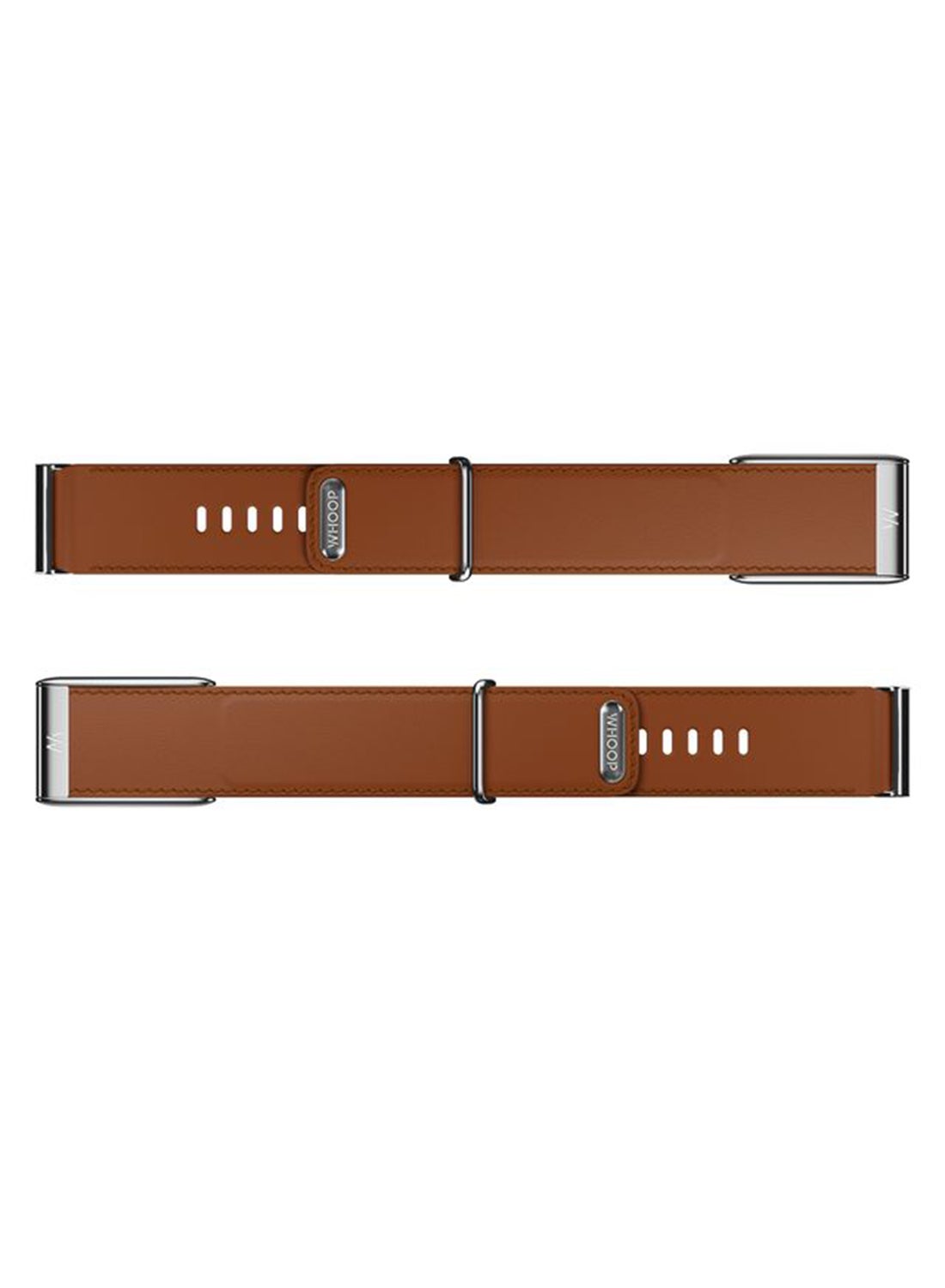 WHOOP LeatherLuxe Band – Compatible with 5.0, One, & Peak – Genuine Italian Leather Accessory, Size L – Not Compatible with Gen 4 Chestnut/Cream with Titanium