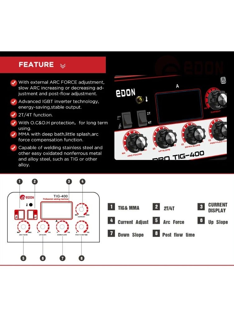 ايدون ماكينة لحام تيج 400 امبير ايدون - Image 2