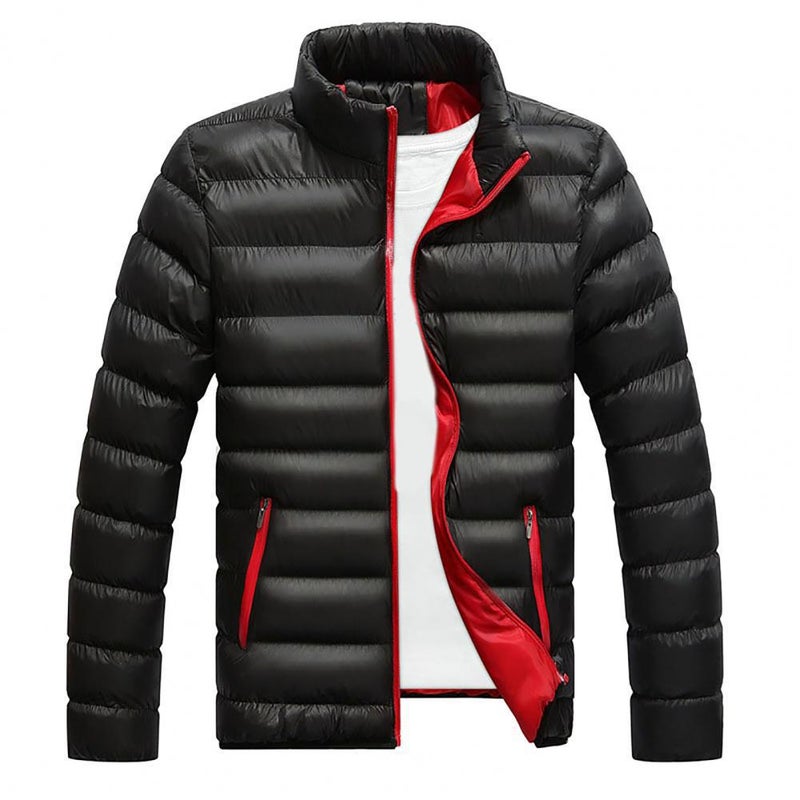 Oversize Warm Down Jacket Mens Windbreaker Thick Coat black  - Image 5