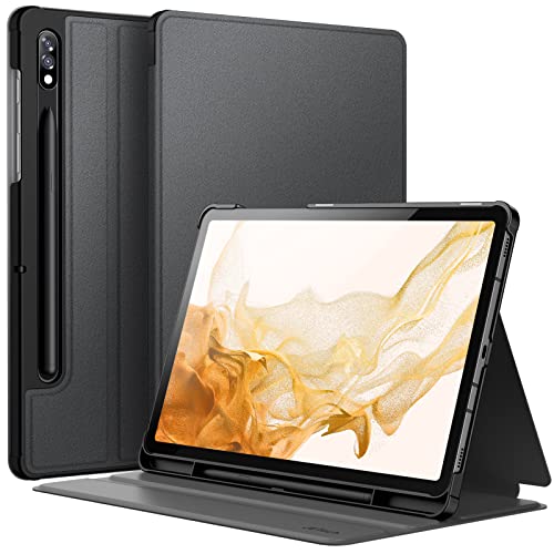 JETech Case for Samsung Galaxy Tab S8 2022/S7 2020 11-Inch with S Pen Holder, Slim Folio Stand Protective Tablet Cover, Multi-Angle Viewing (Black) - Image 1