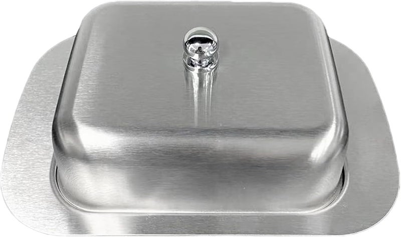 Stainless Steel Butter Dish With Lid Reusable Cheese Storage Box Tray - Image 1