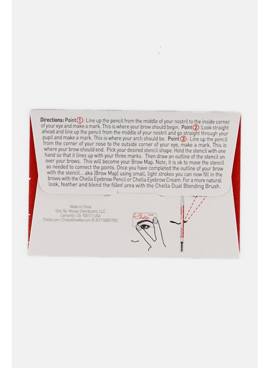 Chella 4 Piece Beautiful Eyebrow Stencils, Red  - Image 2