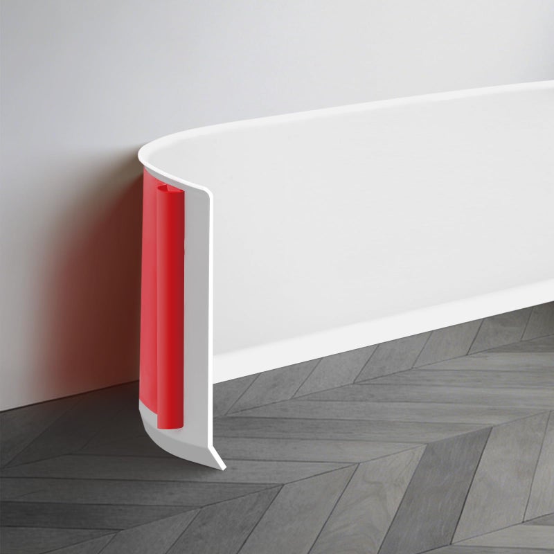 JSIWOTH 16.4Ft Vinyl Baseboard Molding Trim, Flexible Peel and Stick Wall Base with Self-Adhesive Backing, Waterproof Cove Base, Wall Protection & Floor Gap Covering, White (W:1.97'') - Image 1
