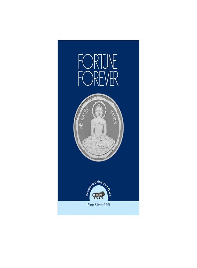 FORTUNE FOREVER عملة فضية نقية من فورتشن فور إيفر، وزنها 20 غراماً، تحمل علامة ماهافير جي BIS، وهي عملة دائرية من نوع تشاندي سيكا، مع بطاقة تغليف، مثالية للإهداء والاستثمار والاستخدام الديني (نقاء 999) (20 غراماً من الفضة). - Image 1