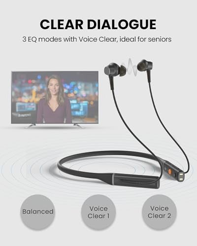 Avantree Loop Dock – Auracast & Bluetooth Neckband Earbuds with Drop-in Charging Dock, Low-Latency Audio, 3 EQ Modes with Voice Clear, Comfortable All-Day Wear for TV, PC, Phone & Daily Listening - Image 5