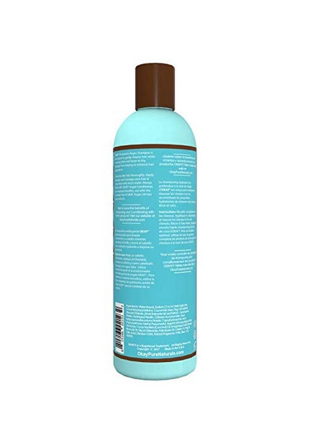 OKAY ; Argan Shampoo ; For All Hair Types & Textures ; Restore Hydrate And Smooth Hair ; With Coconut Almond & Aloe Vera ; Free Of Parabens Silicones Sulfates ; 12 Oz - Image 3
