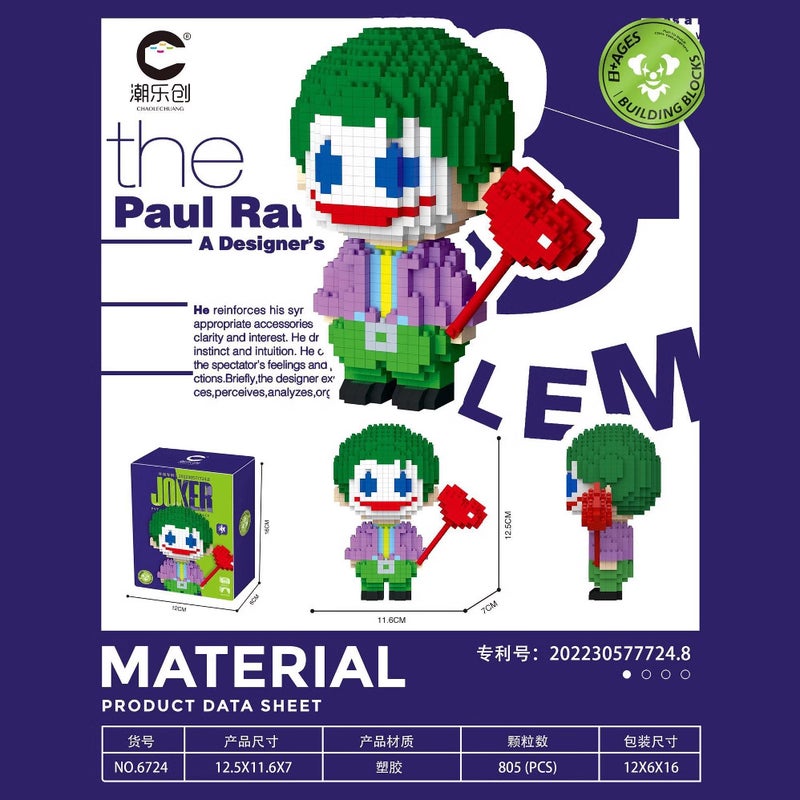Chao Le Chuang Micro Particle Building Blocks Cartoon Clown Series 6725-6728 Educational Diy Toys - Image 4