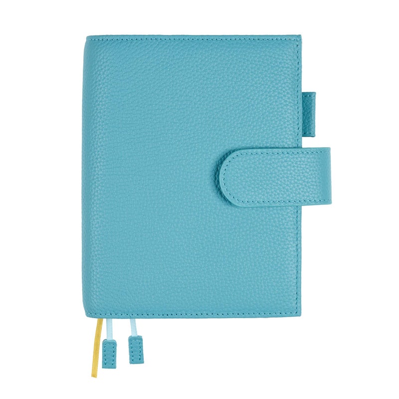 Ox Knight A6 Leather Planner Cover for Hobonichi, Stalogy, Midori Hibino, Leuchtturm1917, and More - with Pen Loop, Card Slots, Back Pocket, and Bookmarks (Light Blue) - Image 1