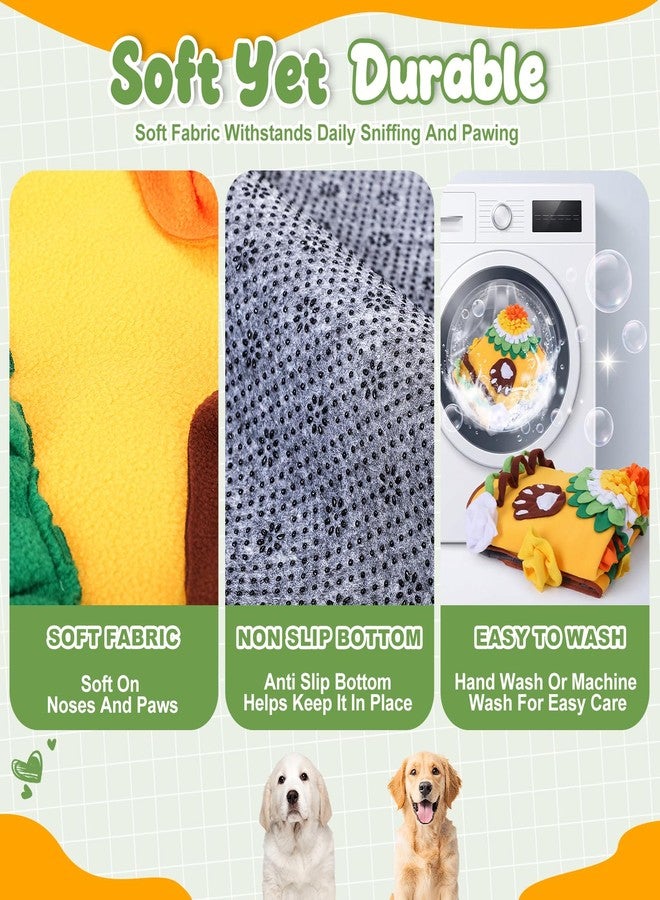 Hsei Large Snuffle Mat for Dogs Set 40'' x 30'' Colorful Nosework Feeding Mat with 5 Squeaky Carrots Cotton and 1 Cotton Rope Toy Interactive Foraging Puzzle for Stress Relief Slow Feeding - Image 4