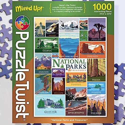PuzzleTwist Jigsaw Puzzle National Parks and Treasures Mixed Up Series 1000 Pieces Vacations Landmarks Family Pastime - Image 1