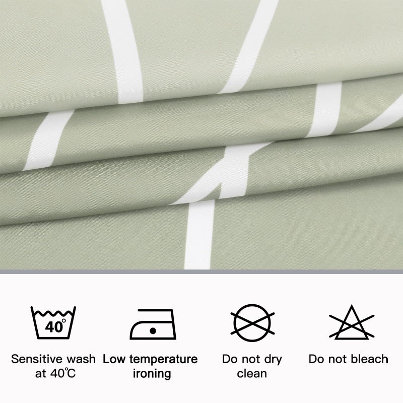 Punkray Ombre Sage Green Striped Fabric Shower Curtain for Bathroom with 12 Hooks  Shower Curtains for Bathroom  Waterproof Bath Accessories Hotel Style - Machine Washable 72 X 72 - Image 5