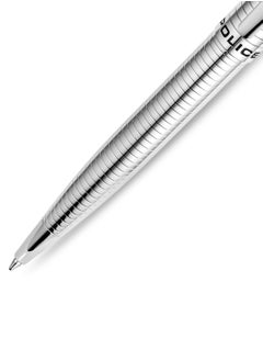 POLICE Meiryo Black Silver Stainless Steel Textured Pen with Silver Trims and Blue Ink  - Image 3