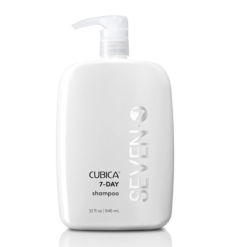 SEVEN Haircare Cubica 7-DAY Shampoo for Women, Men, All Hair Types, Add Shine and Moisture to Hair, Sulfate & Paraben Free, Cruelty Free with Biotin + Green Tea Extract, Made in USA