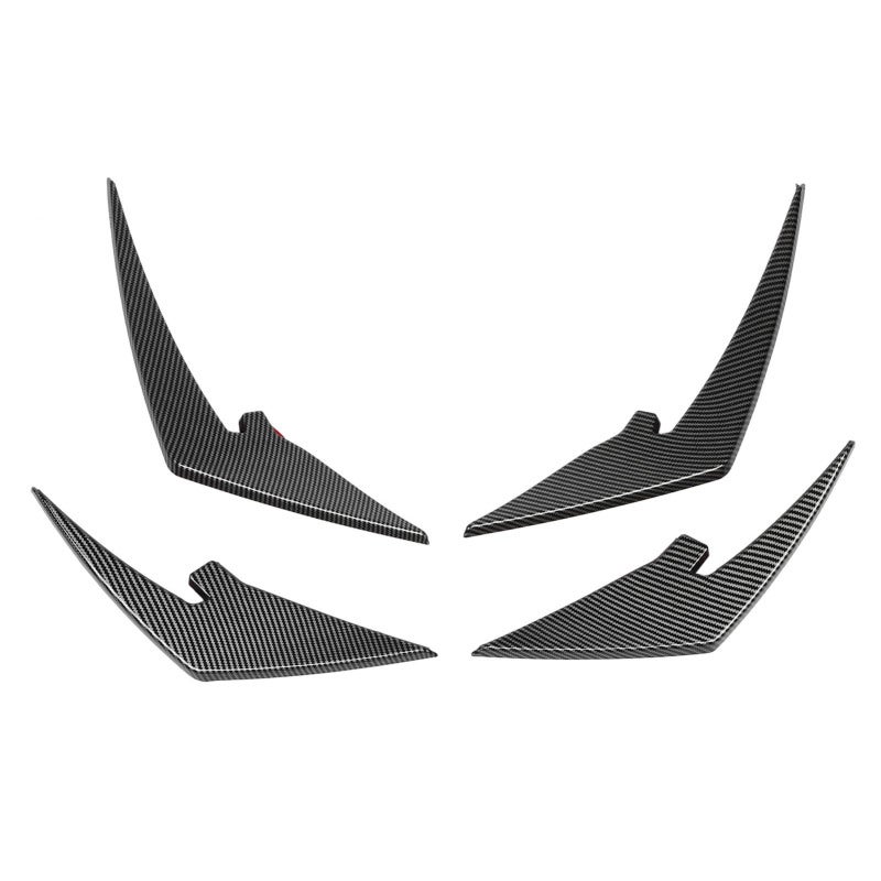 Front Bumper Splitter Fins Carbon Fiber Pattern Enhanced Aerodynamics Front Bumper Canard - Robust ABS Material Front Bumper Side Canard for M3 M4 G80 G81 G82 G83 - Image 1