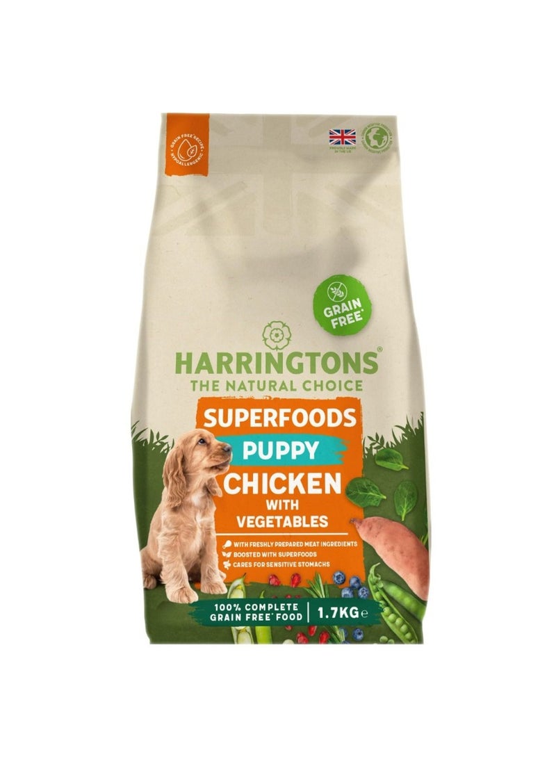 Harringtons Superfoods Chicken with Vegetables Puppy Dry Dog Food 1.7 KG - Image 1