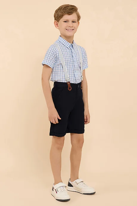 R&B Checked Shirt & Shorts Set