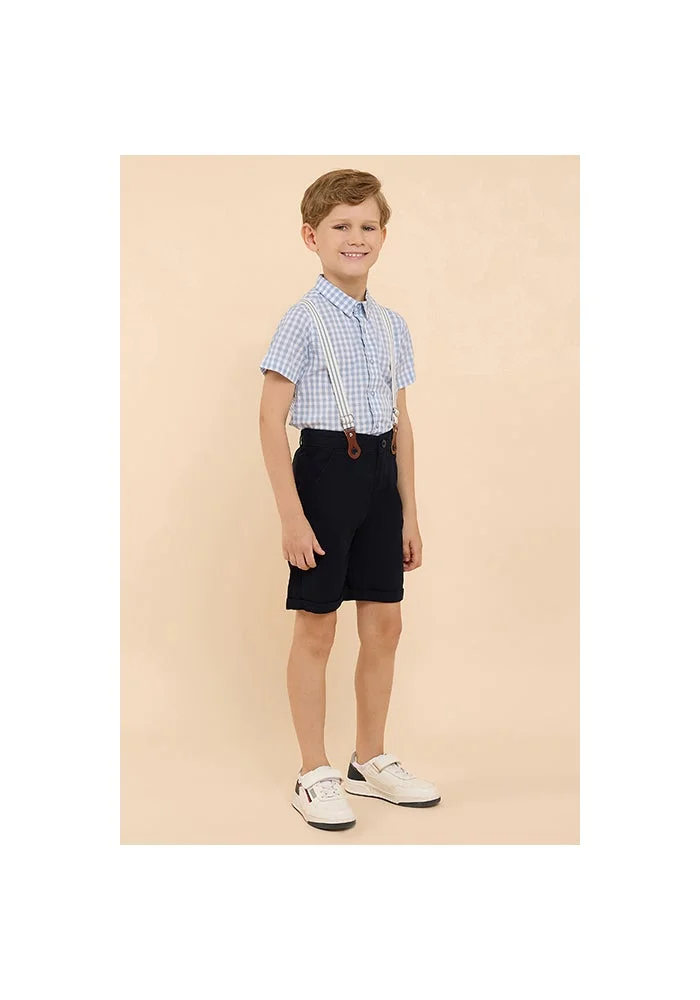 R&b Checked Shirt & Shorts Set