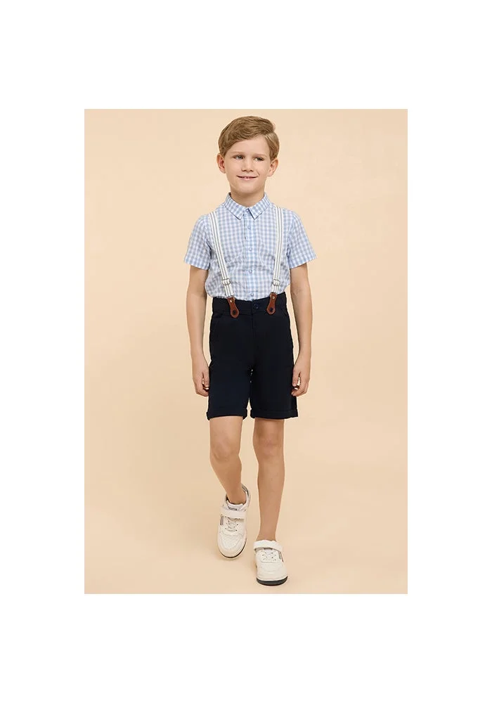 R&b Checked Shirt & Shorts Set