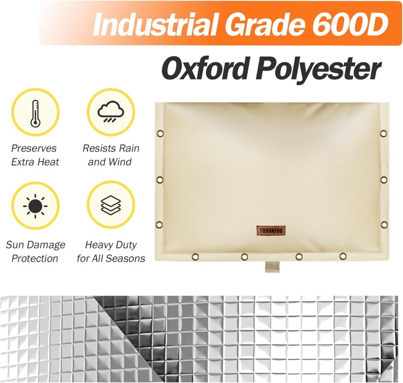 TOHONFOO Backflow Preventer Cover Insulated Pouch (5°F) - Pressure Reducing Value Cover - Winter Water Well Pump Covers Sprinkler Valve Cover Insulated - Protects from Severe Snow and Intense Sun - Image 5