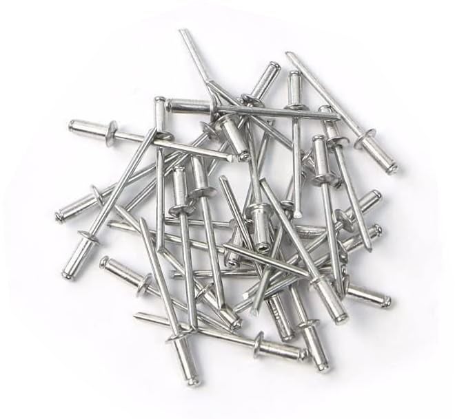 Inditrust مسامير ألومنيوم عمياء (معدن) مسامير POP لآلة التثبيت / ماكينة التثبيت عبوة من 100 قطعة (3.2 × 12 مم) - Image 1
