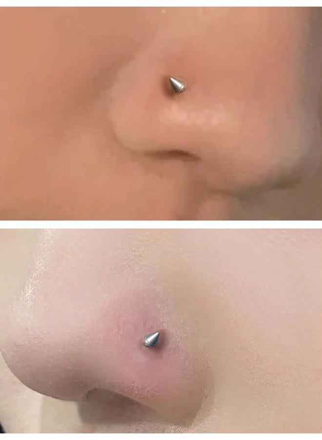 Lsnevsie 20G 18G 16G Internally Threaded Astm F136 Titanium Nose Ring Studs Flat Back Studs Earrings G23 Titanium Tragus Helix Conch Cartilage Lobe Earrings Piercing Jewelry For Women Men 6MM 8MM - Image 5