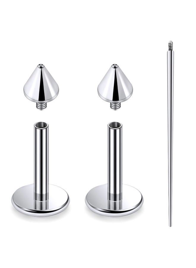 Lsnevsie 20G 18G 16G Internally Threaded Astm F136 Titanium Nose Ring Studs Flat Back Studs Earrings G23 Titanium Tragus Helix Conch Cartilage Lobe Earrings Piercing Jewelry For Women Men 6MM 8MM - Image 1