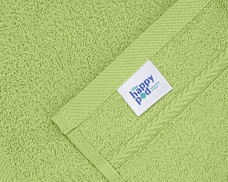 THE HAPPY POD Luxe Face Towel - Pack of 8, Ultra Soft, Highly Absorbent, Quick Dry, Premium Face Towels for Daily Use, Travel, Gym & Spa| 30 x 30 cm - 530 GSM | Green & Yellow | 70% Cotton, 30% Bamboo - Image 4