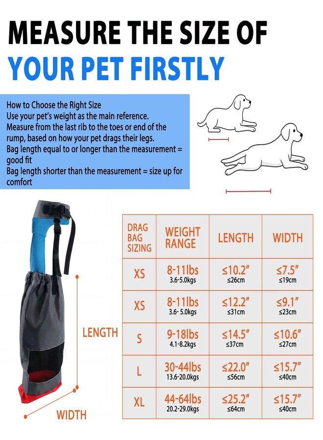 LetPetRun Dog Drag Bag for Paralyzed Dogs,Indoor Protective Sleeve for Disabled Rear Legs,Shields Chest and Legs from Scratches (XXS for 8-11lbs) - Image 3