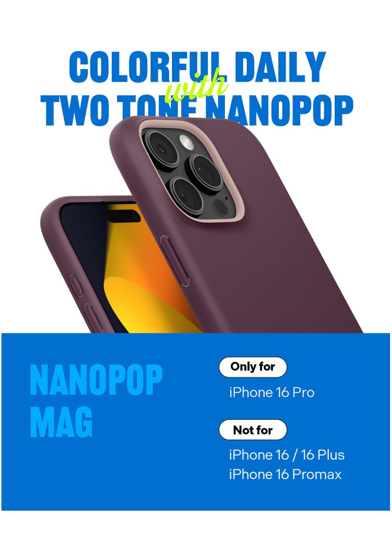 Caseology غطاء حماية Nano Pop Mag لجهاز iPhone 16 PRO مع تقنية MagSafe - لون الفاصولياء البورغندي - Image 2