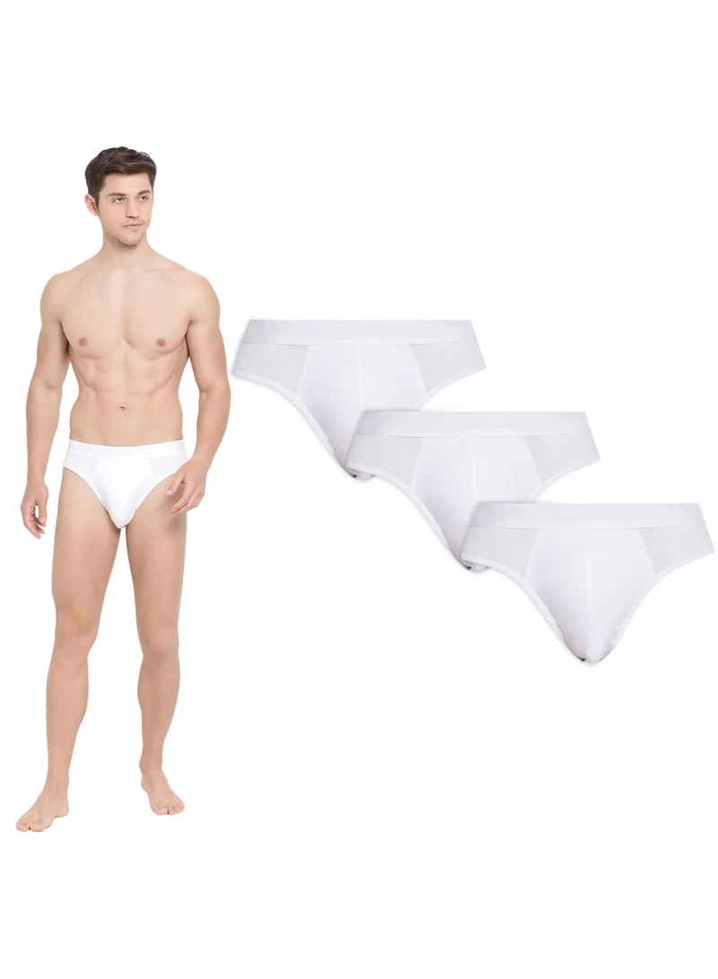 BYC MEN'S COTTON BRIEF (PACK OF 3) - WHITE