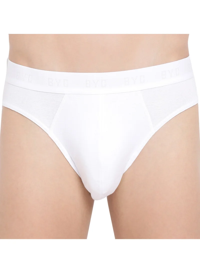 BYC MEN'S COTTON BRIEF (PACK OF 3) - WHITE