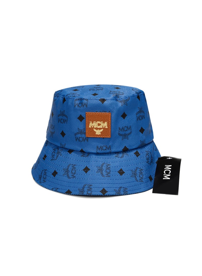 MCM Monogram Blue Bucket Hat