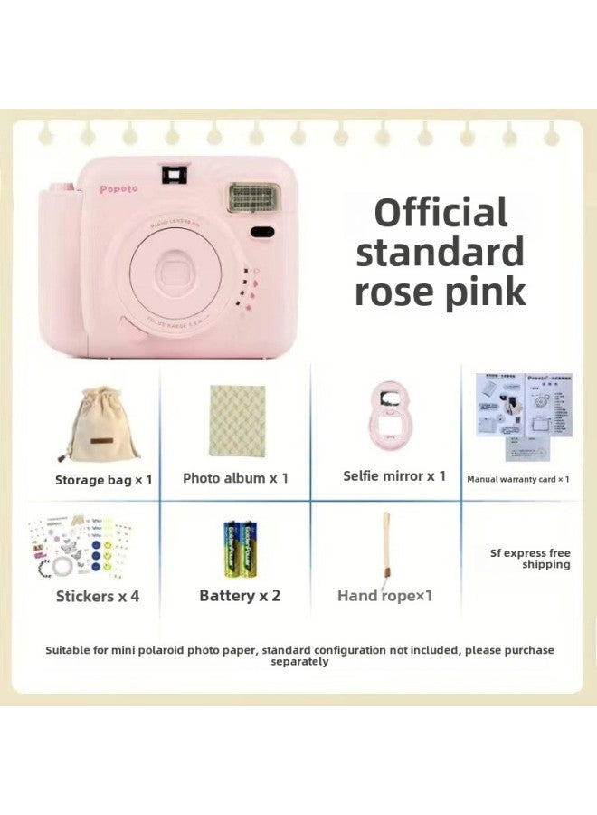 Generic Popoto Polo MINI Camera Package With Photo Paper One-time Imaging Gift Is Small And Can Be-Body Color:Pink (preferred To Girlfriend) - Official Standard  - Image 1