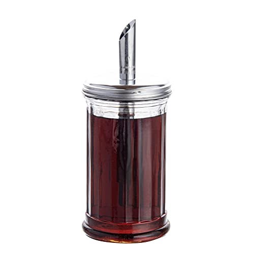 Restaurantware Restaurantware RW Base 11 oz Glass Sugar Pourer - with Flip Lid - 3" x 3" x 7" - 1 count box  - Image 2