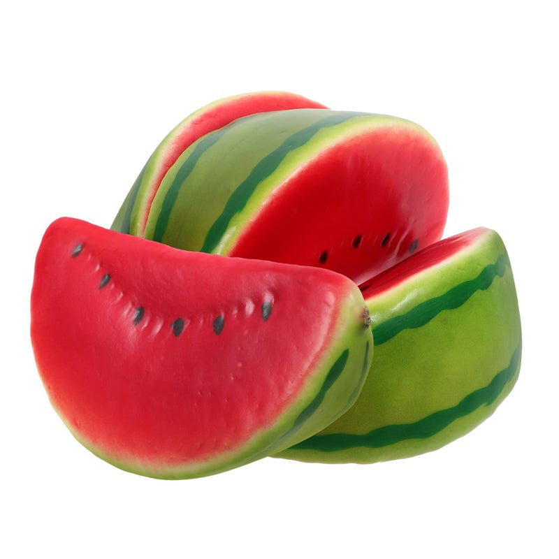 Realistic Watermelon Slice Model 4PCS Faux Fruit Decoration For Kitchen Home Table - Image 2