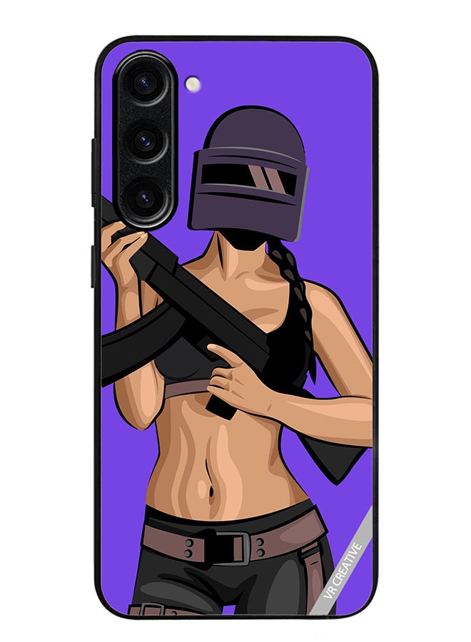 VR CREATIVE Protective Case Cover For Samsung Galaxy S24 Pubg Character With A Gun Design Multicolour - Image 1