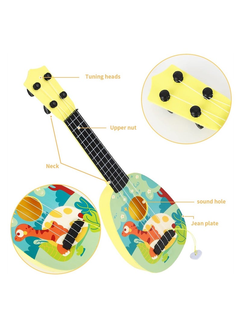 Y&D Kids Ukulele Guitar Toy 43 CM Musical Instrument with 4 Adjustable Strings Mini and Picks Learning Educational Toys for Toddlers Boys Girls  - Image 3