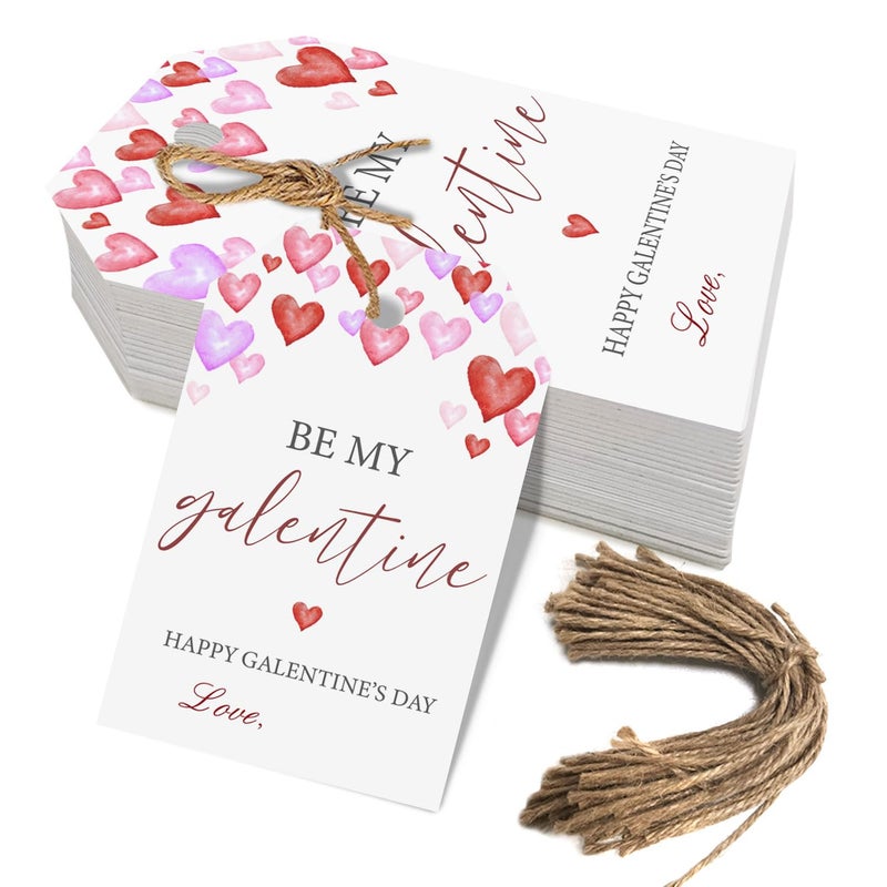 Aukolass 50pcs Happy Galentine's Day Gift Tags, Galentines Theme Favor Tags for Ladies Girls Friends Valentine's Day Party Gift Wrapping Decoration (Galentine) - Image 1