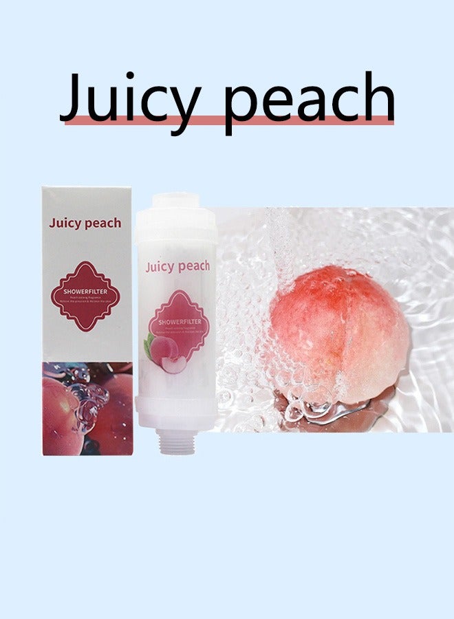Vitamin Scented Beads shower Fliter, Anti Hair Loss, Prevents Dry Skin, Chlorine Removal, Rust Removal, Relaxing Aromatherapy, Non-Toxic (Peach scent),100g  - Image 1