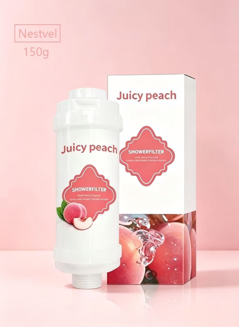Nestvel Vitamin Scented Beads shower Fliter, Anti Hair Loss, Prevents Dry Skin, Chlorine Removal, Rust Removal, Relaxing Aromatherapy, Non-Toxic (Peach scent),100g - Image 1