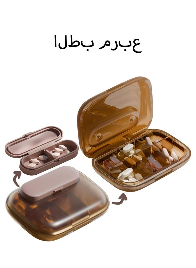 بولوز منظم حبوب السفر ، حاوية حبوب حبوب صغيرة 6 مقصورات ، صندوق حبوب حبوب يومي لعقد الفيتامينات ، حالة حبوب حبوب محمولة لمنظم محفظة الجيب الطب القابلة للفصل - Image 1