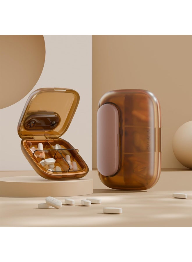 بولوز منظم حبوب السفر ، حاوية حبوب حبوب صغيرة 6 مقصورات ، صندوق حبوب حبوب يومي لعقد الفيتامينات ، حالة حبوب حبوب محمولة لمنظم محفظة الجيب الطب القابلة للفصل - Image 4