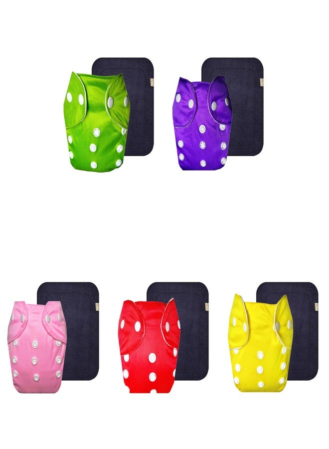 حفاضات قماشية دمبلدو لايت مع حشوة رمادية (عبوة من 5) | شعور بالجفاف والراحة | مانعة للتسرب | سهلة التنظيف | مناسبة للارتداء طوال اليوم | من 3 أشهر إلى سنتين | للجنسين - Image 1