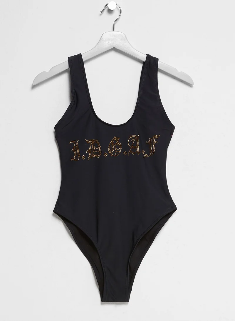 Missguided Slogan Swimsuit