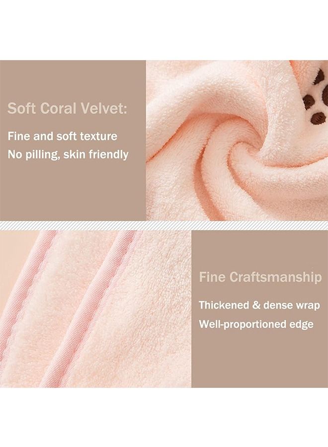 يونيك مناشف يد جميلة ، 4 عبوات مناشف حمام مع منشفة يد أطفال أطفال معلقة ، منشفة يد ماصة من الصوف المرجاني من الألياف الدقيقة لغرفة نوم حمام المطبخ - Image 4