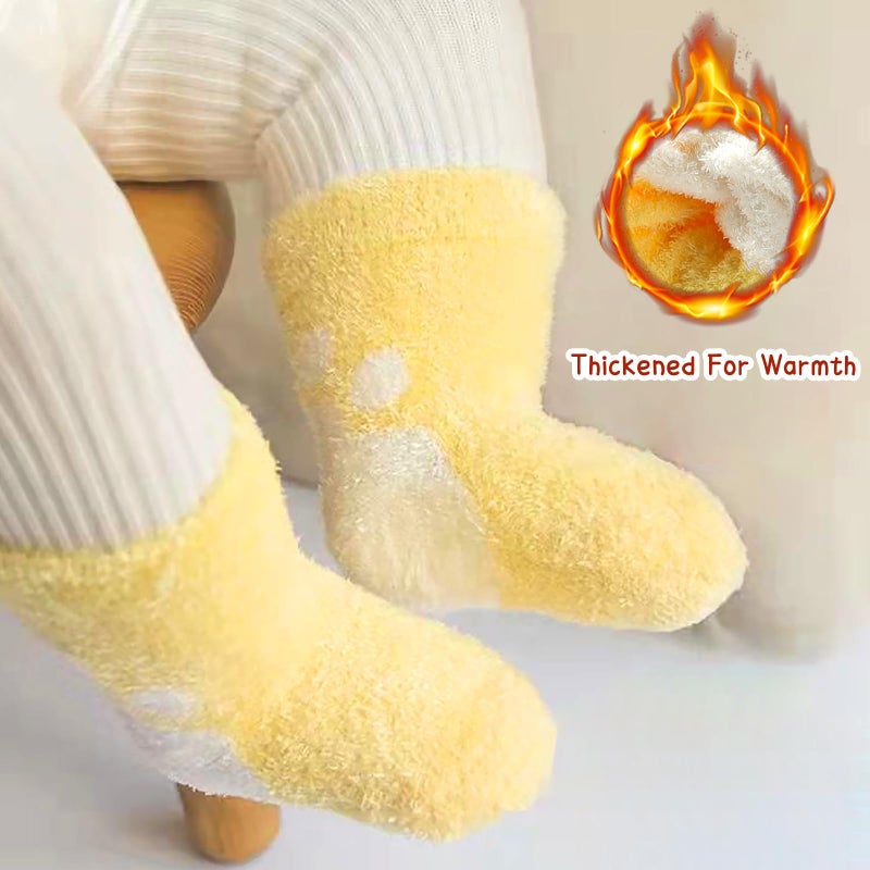YINXIANJIN 5Packs Coral Fleece Baby Socks for Winter Cozy Fluffy Soft Warm Thermal Plush Socks for Infant Boys Girls Kids (US, Age, 0 Months, 12 Months) - Image 3